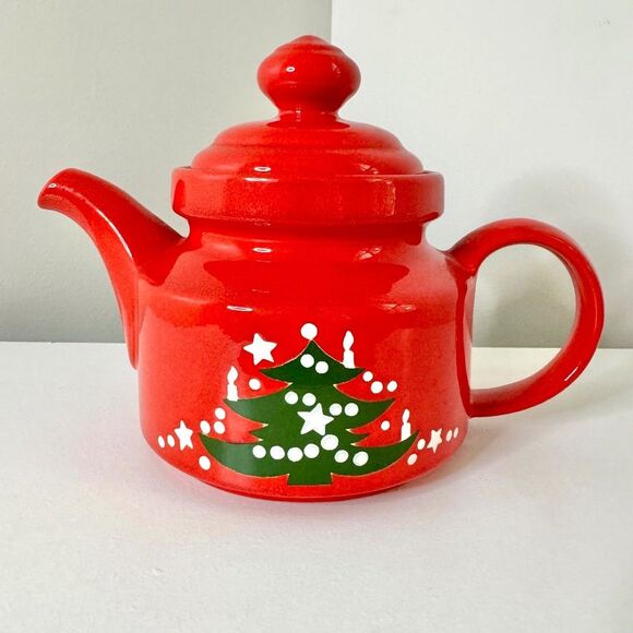 Vintage Waechtersbach West Germany Ceramic Christmas Teapot / Tea Kettle - Picture 1 of 9